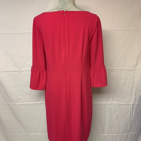 Talbots dress SZ6 hot pink shift bell sleeves classic office business Barbiecore - Picture 2 of 10